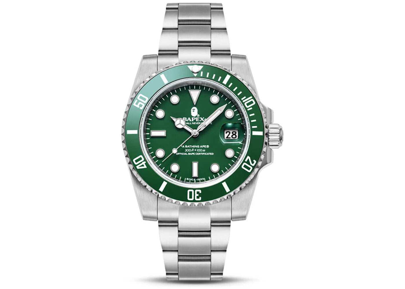 BAPE A Bathing Ape Type 1 Bapex Watch (2022) Green Silver -1