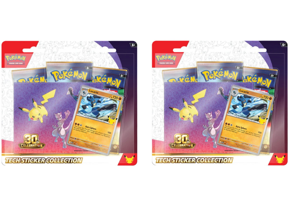 2026 Pokémon Mega Evolution 30th Celebration Tech Sticker Collection : Lucario Promo 2x Lot -1