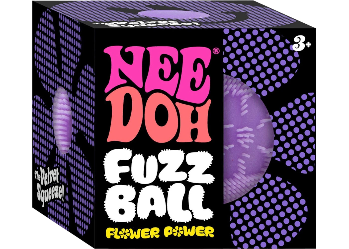 NeeDoh Flower Power Fuzz Ball Squishy Fidget Toy Purple -1