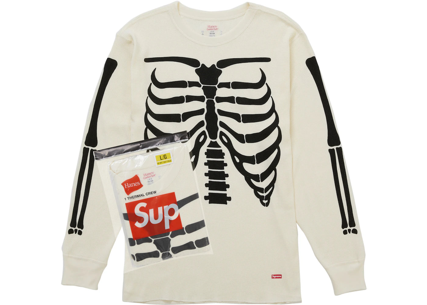 Supreme Hanes Bones Thermal Crew FW25 (1 Pack) White -1