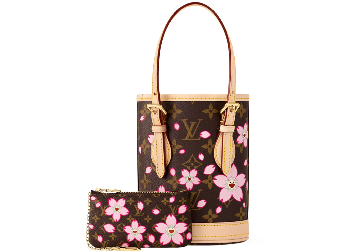 Louis Vuitton x Takashi Murakami Nano Bucket Sakura Brown -1