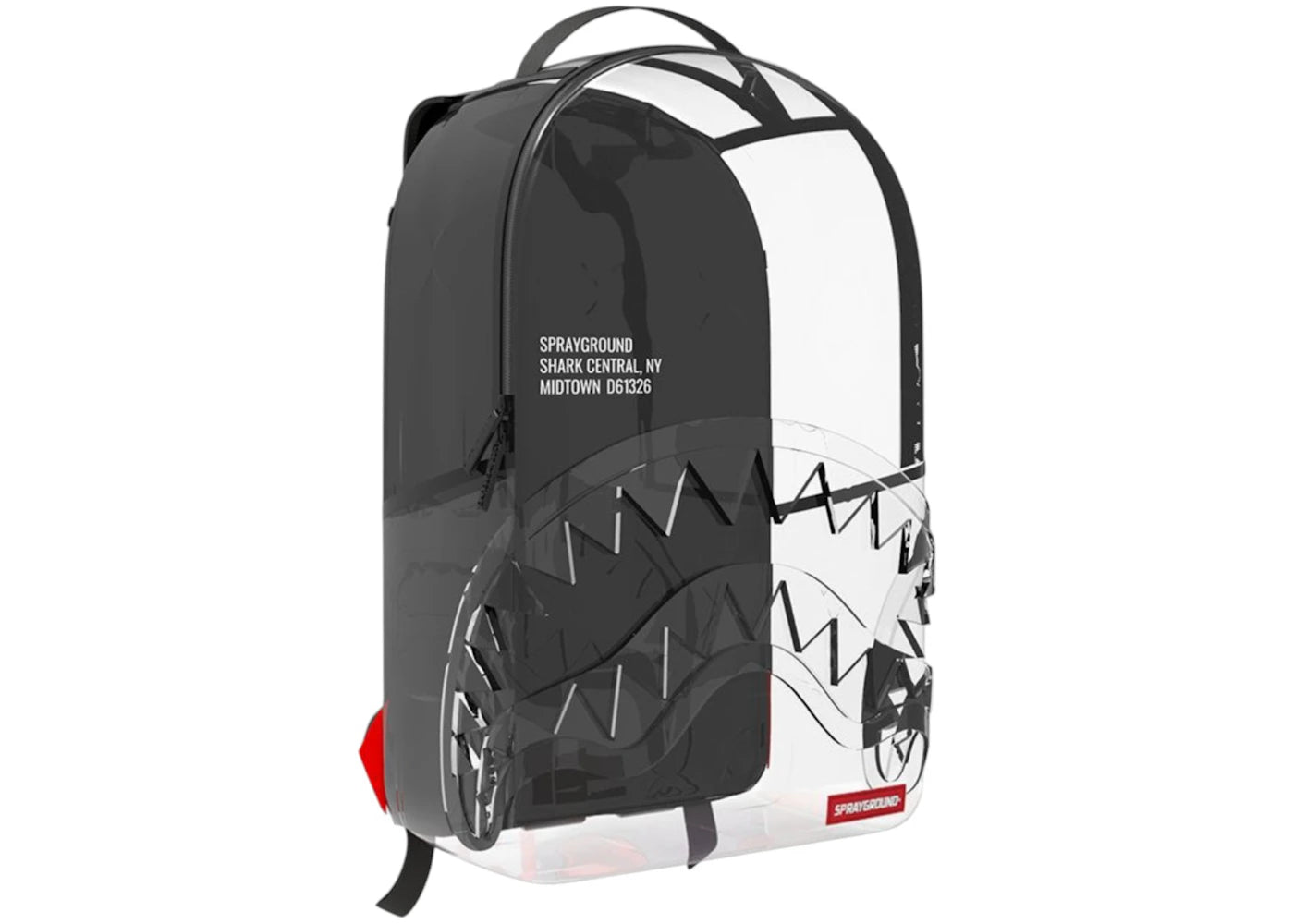 Sprayground Shark Central Clear DLXSV (Black Backpanel) Backpack White -1