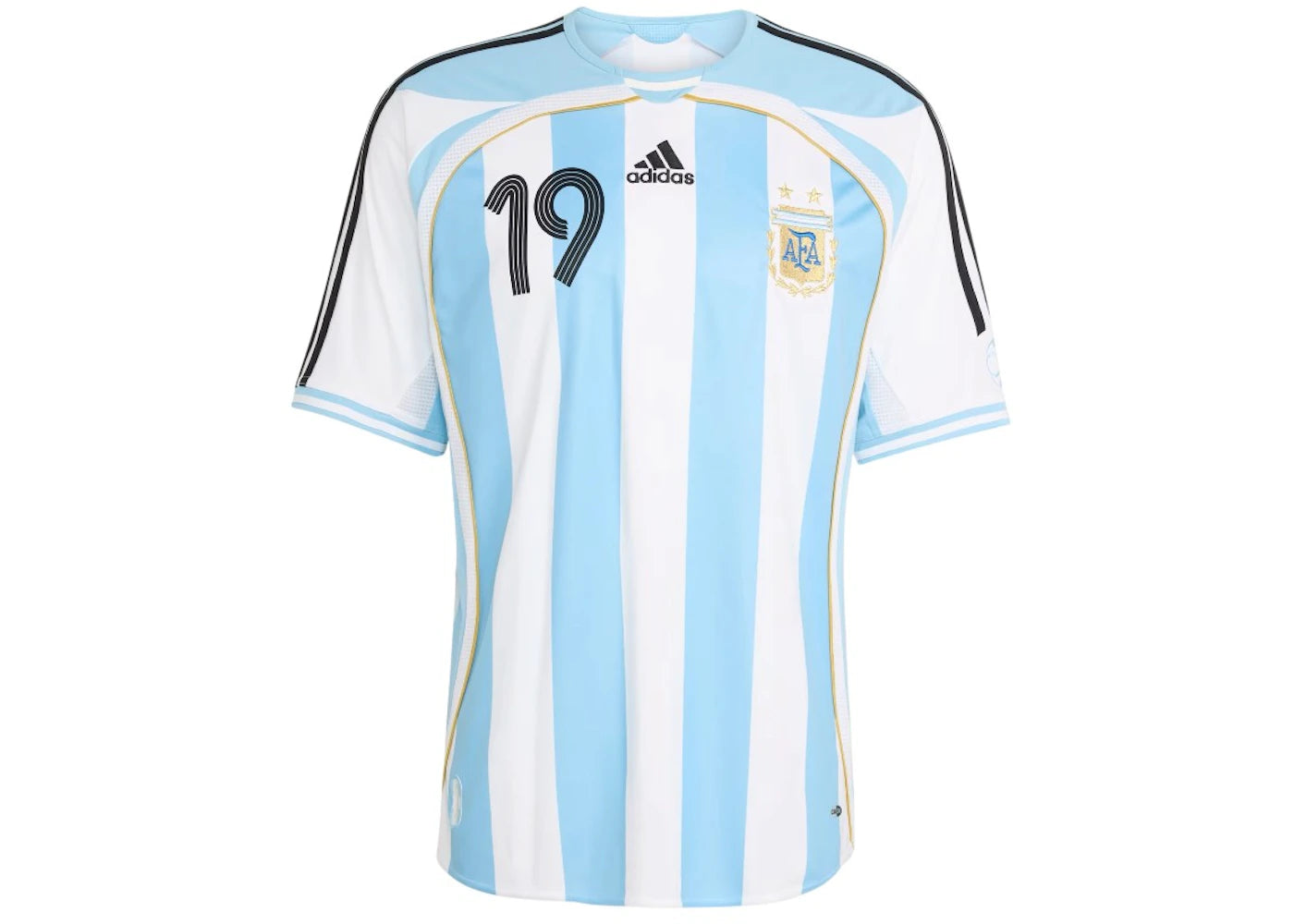 adidas Argentina Home 2006 Messi Jersey White/Clear Blue -1