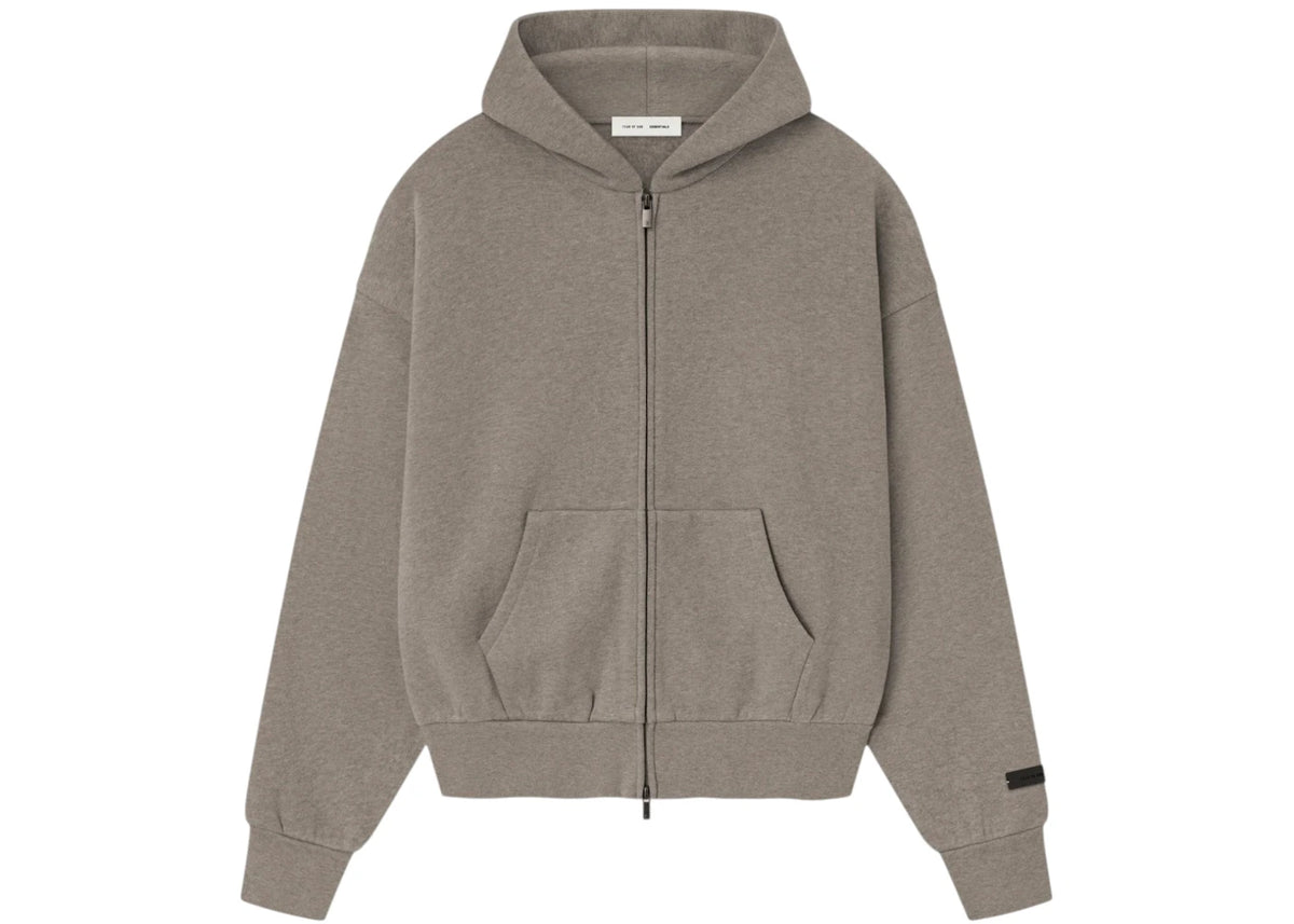 Fear of God Essentials Classic Fleece Zip-Up Hoodie Homestead Heather -1