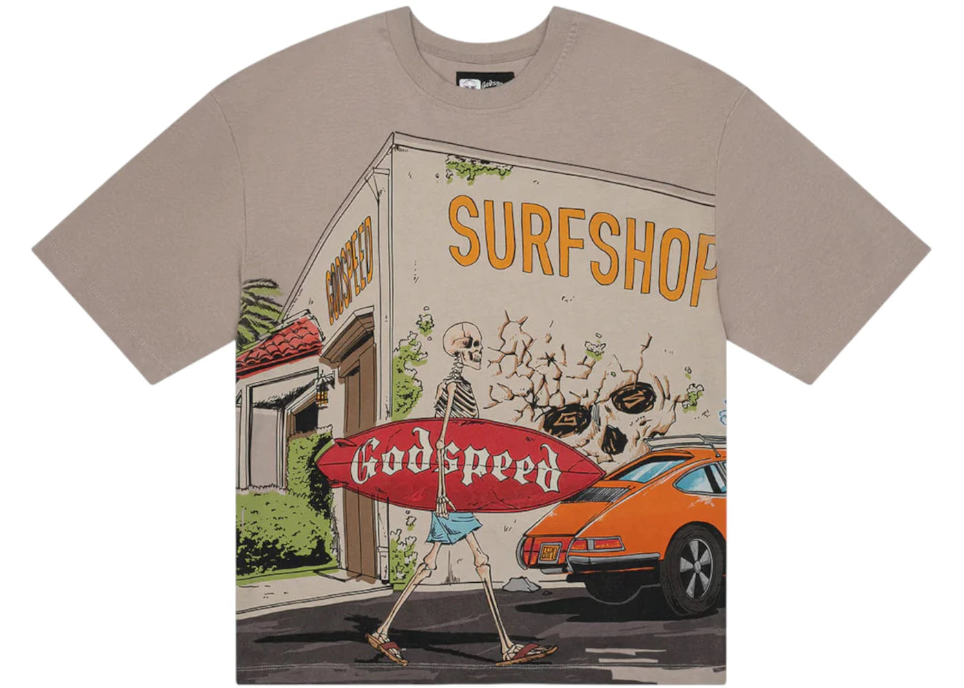 Godspeed GS Surf Shop T-shirt Stone Grey -1