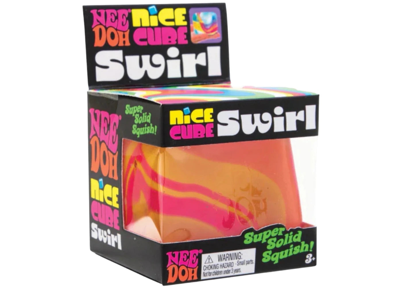 NeeDoh Nice Cube Swirl Super Squeeze! Orange/Pink/Yellow -1