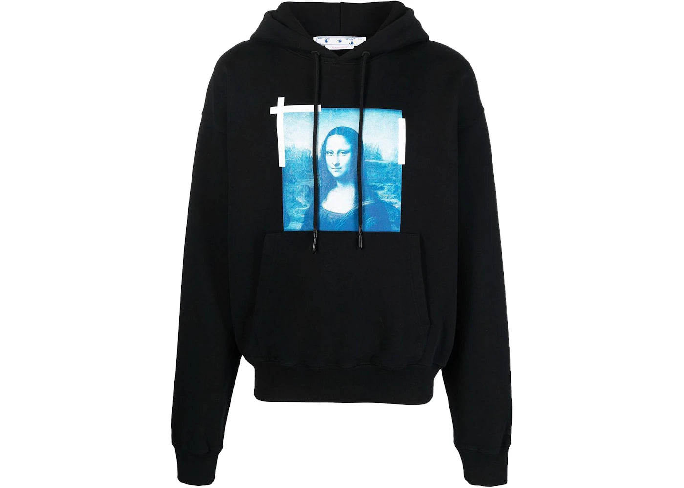 OFF-WHITE Taped Mona Lisa Over Hoodie Black/Blue/White -1