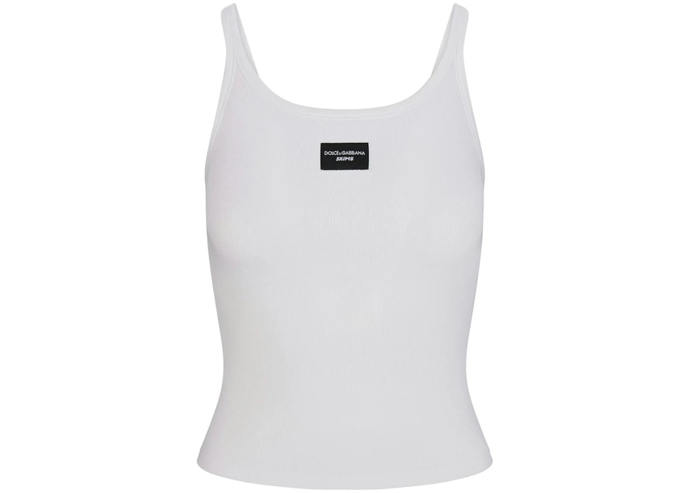 SKIMS x Dolce&Gabbana Cotton Rib Scoop Tank Snow -1