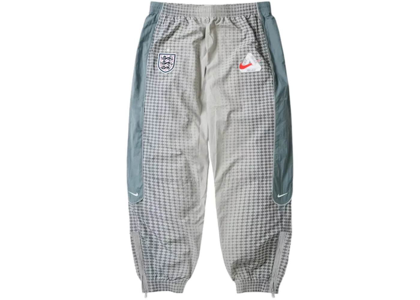 Palace x Nike England Solo Swoosh Track Pants Pewter Grey/Cool Grey/Bright Crimson -1