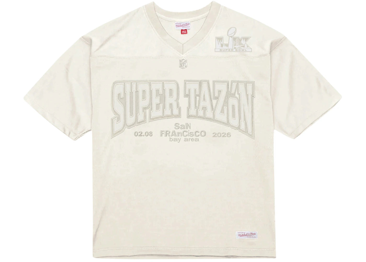 Bad Bunny x Super Tazon NFL Mitchell & Ness Legacy Jersey Off White -1