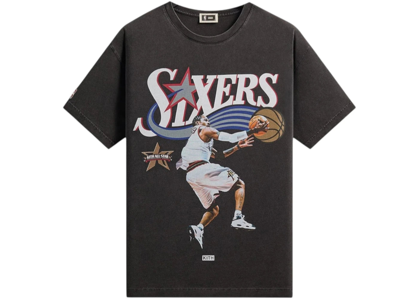 Kith NBA All-Star Philadelphia 76ers Allen Iverson Vintage Tee Black -1