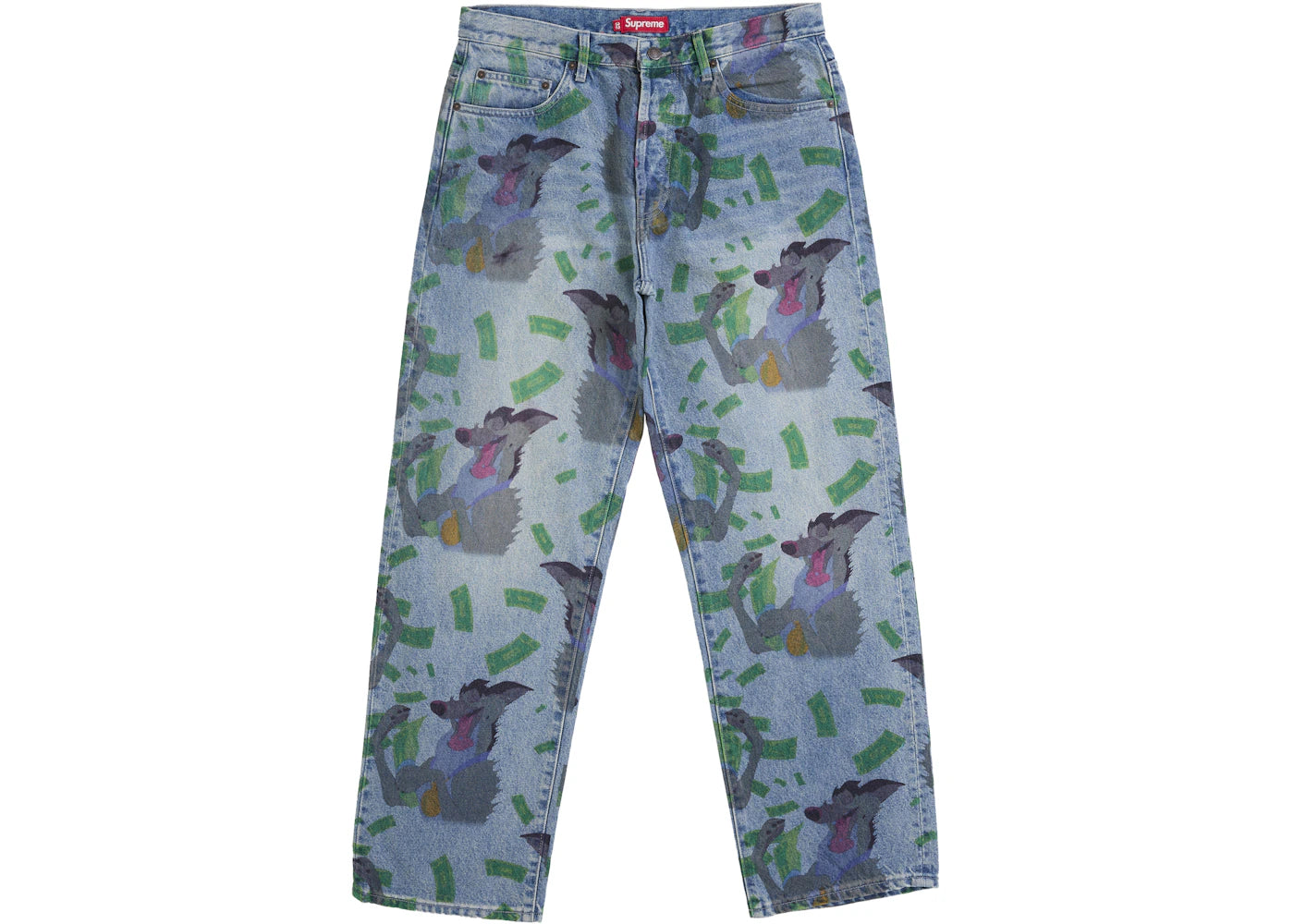 Supreme All Dogs Go To Heaven Loose Fit Jean Washed Indigo -1