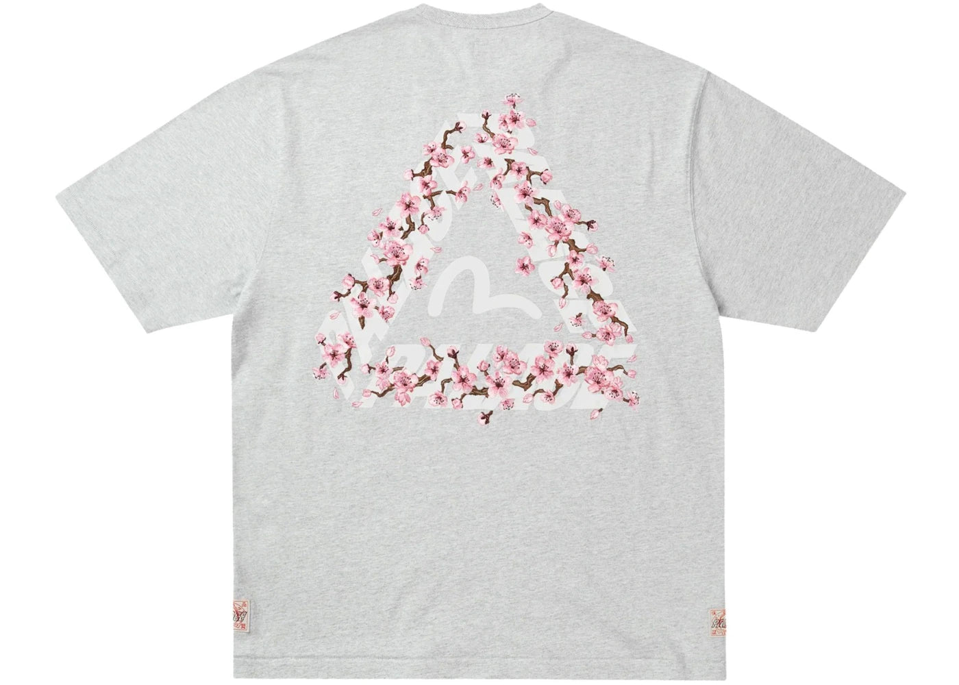 Palace x Evisu Heavy Wash T-Shirt Grey Marl -1