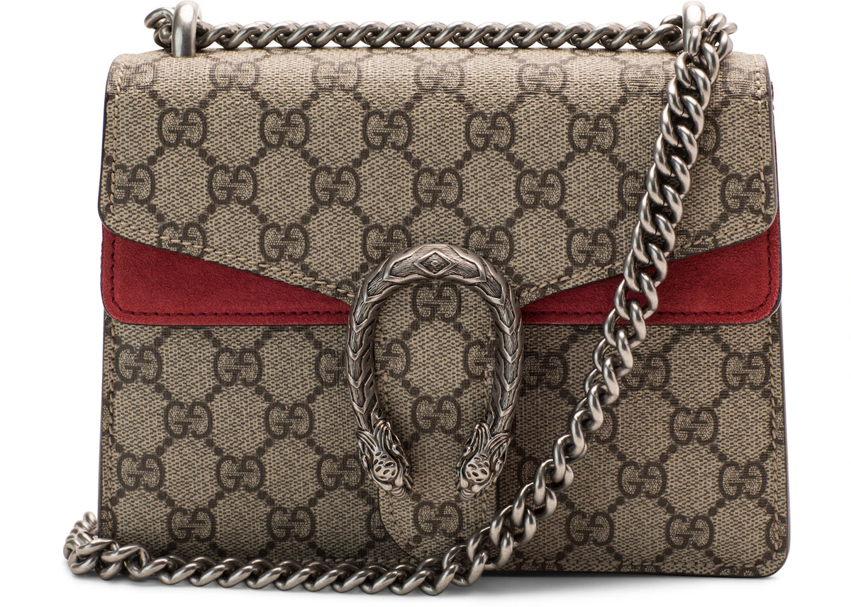 Gucci Dionysus GG Supreme Suede Mini Red -1