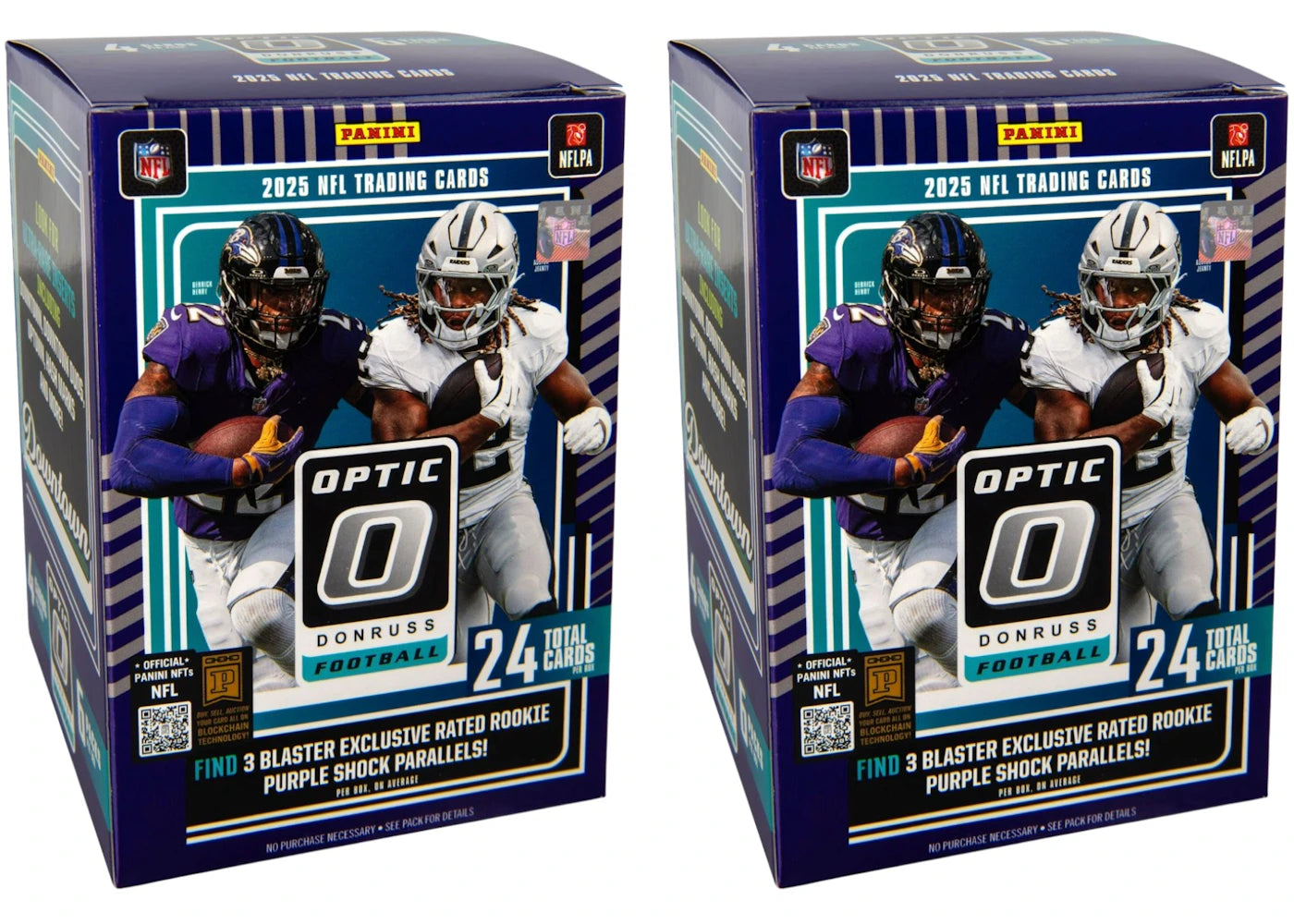 2025 Panini Optic Donruss Football NFL (Purple Shock Parallells) Blaster Box 2x Lot -1