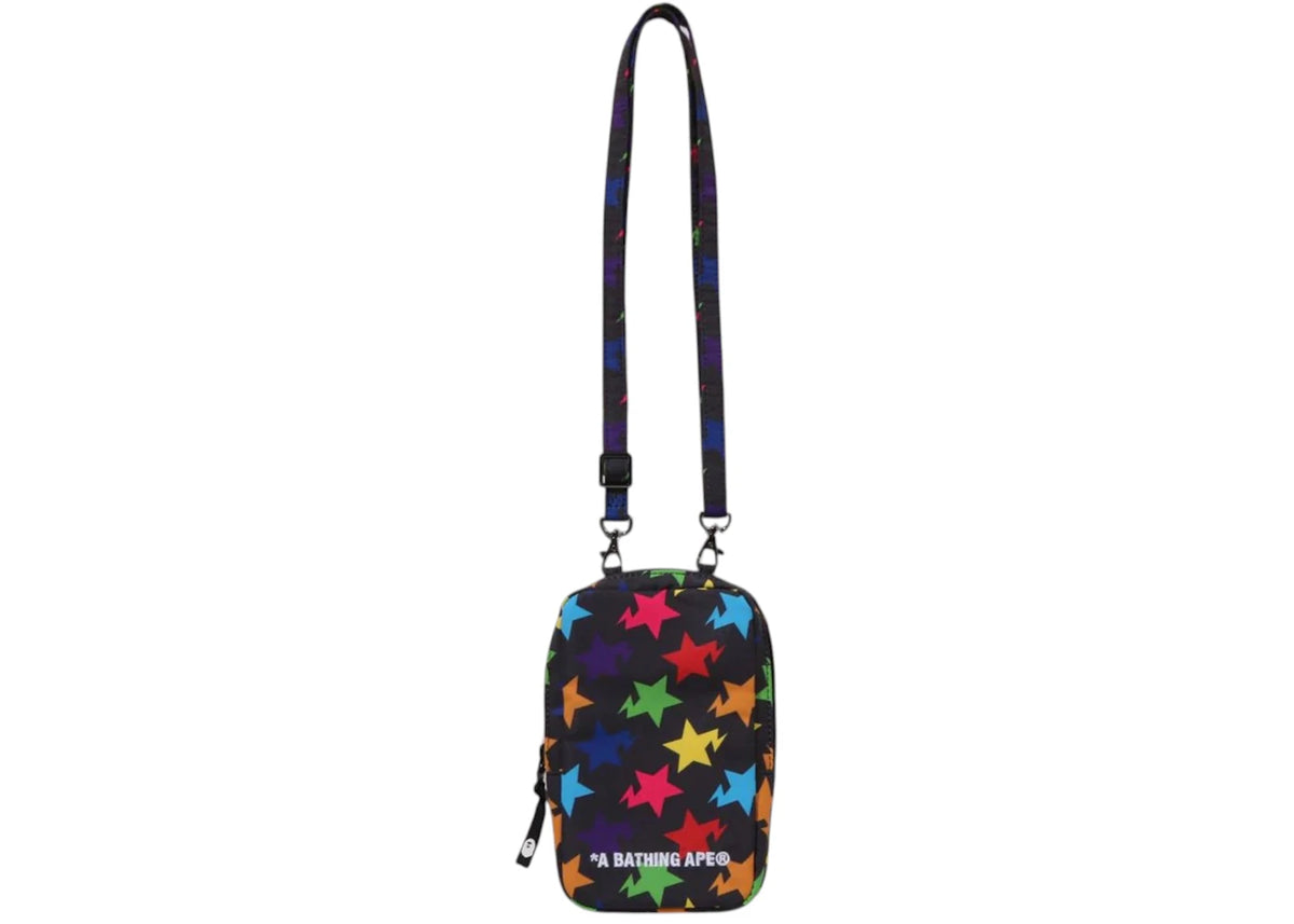 BAPE Sta Pattern Phone Travel Shoulder Bag Black -1