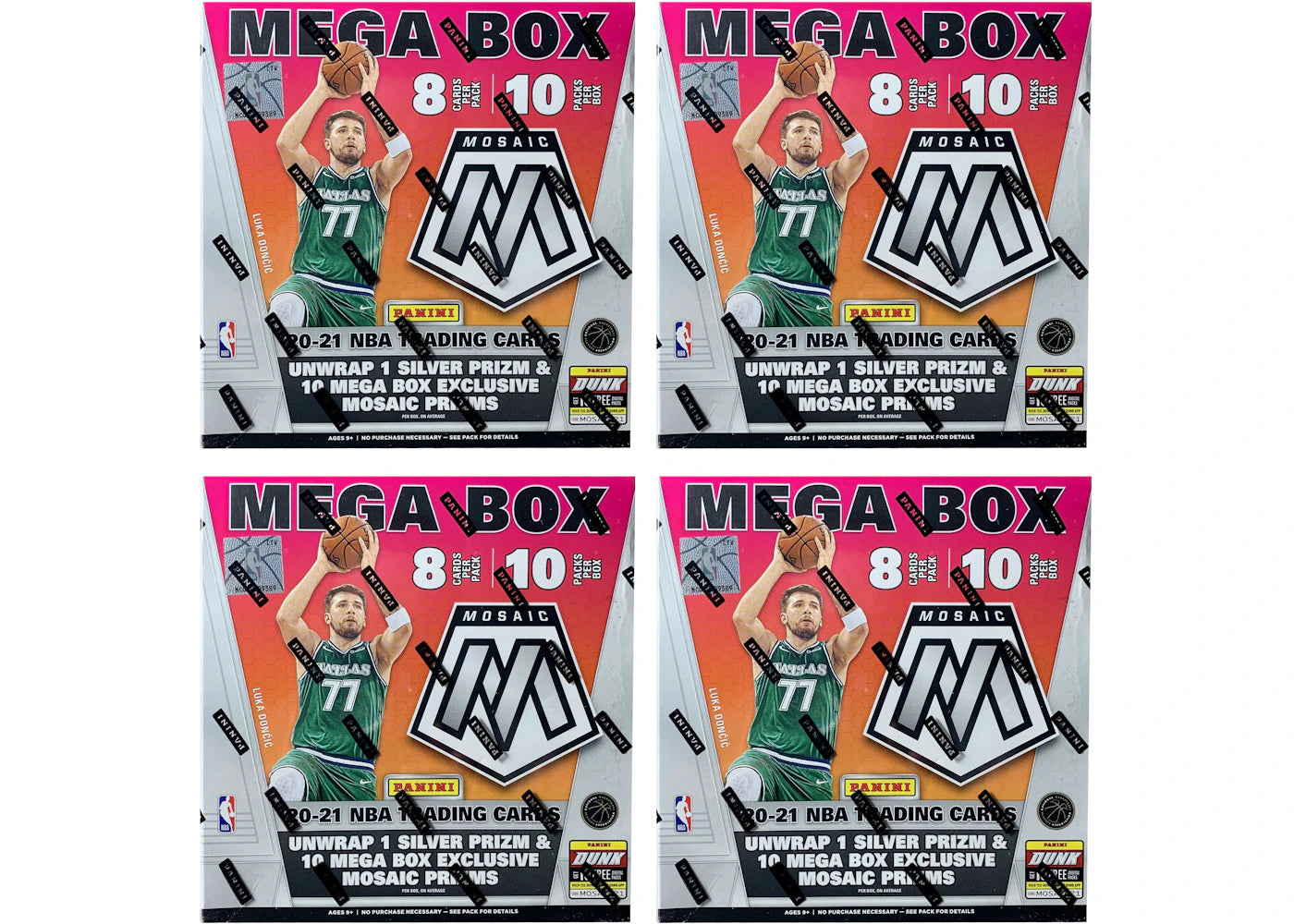 2020-21 Panini Mosaic Basketball Walmart Mega Box (Reactive Blue Prizms) 4x Lot -1