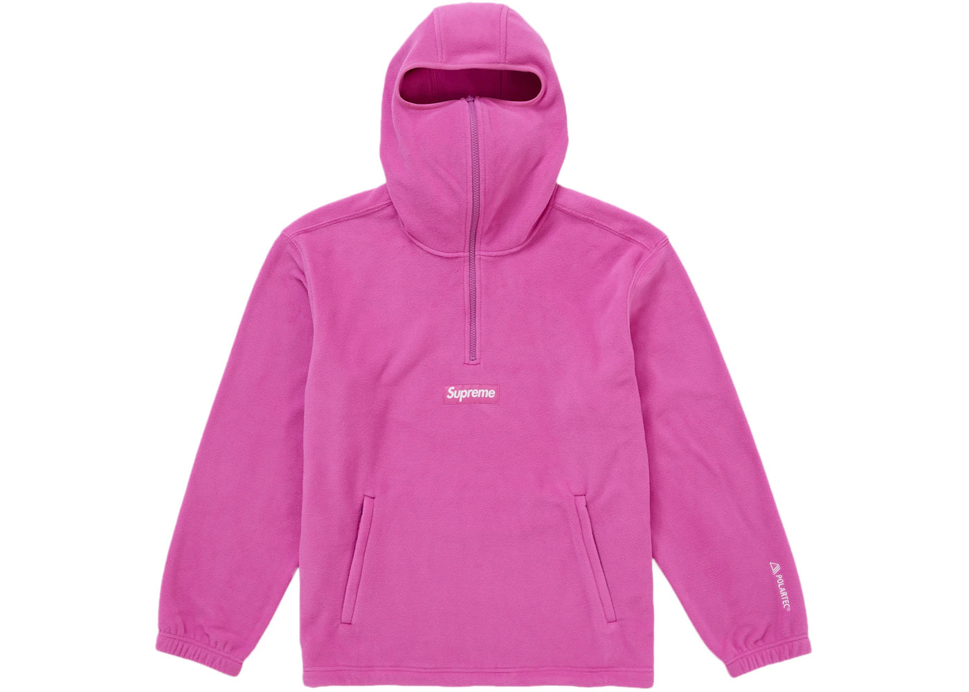 Supreme Polartec Face Mask Half Zip Hooded Sweatshirt Pink -1