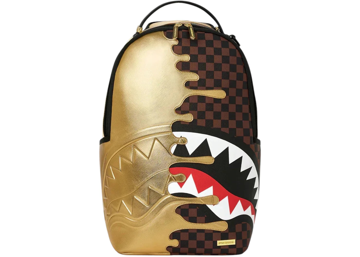 Sprayground Sharks In Paris Gold Backpack Brown/Gold -1