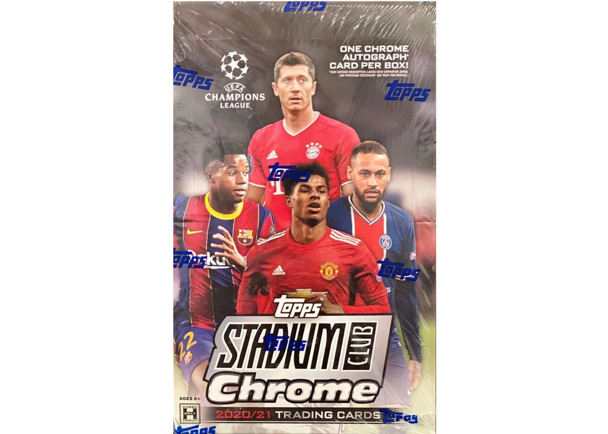2020-21 Topps Chrome Stadium Club UEFA Champions League Soccer Hobby Box -1