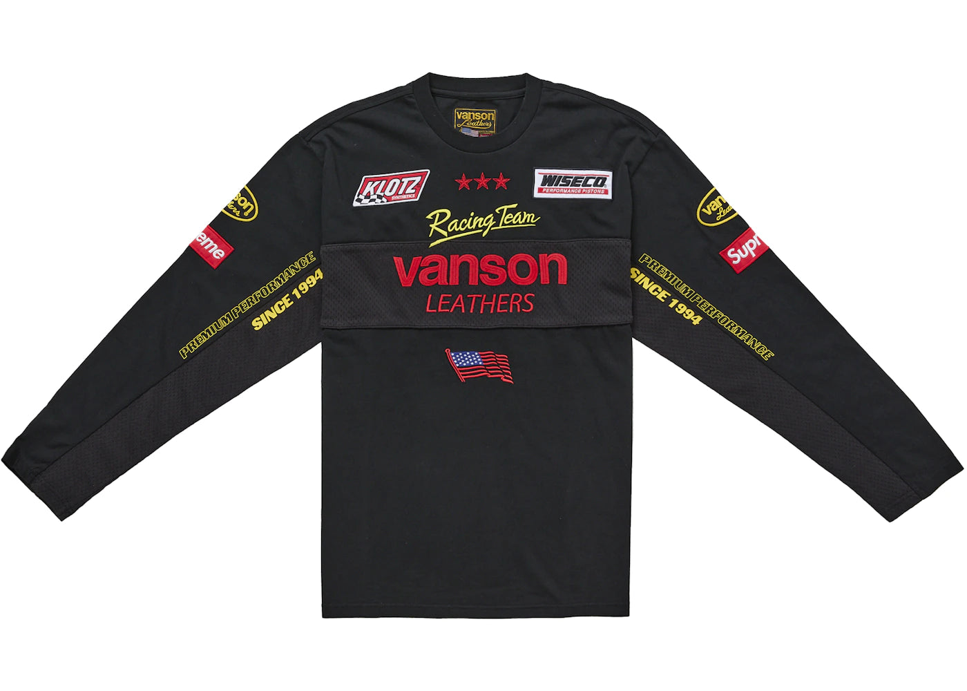 Supreme Vanson Leathers L/S Top Black -1