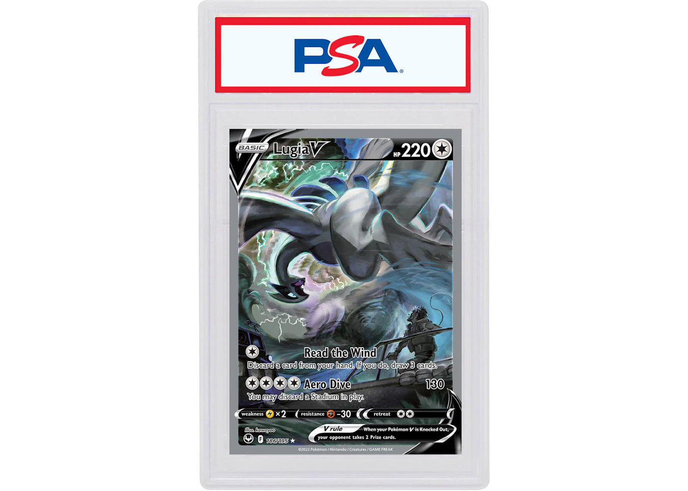 Lugia V 2022 Pokémon Sword & Shield Silver Tempest Full Art #186/195 (PSA or BGS Graded) -1