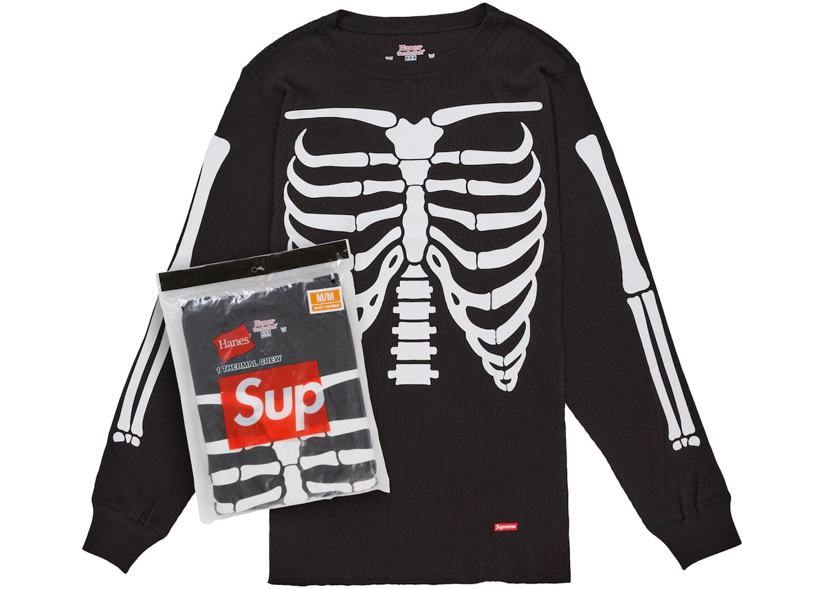 Supreme Hanes Bones Thermal Crew FW26 (1 Pack) Black -1