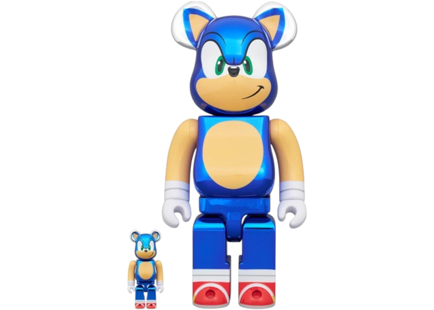 Bearbrick Sonic The Hedgehog 100% & 400% Set Chrome -1