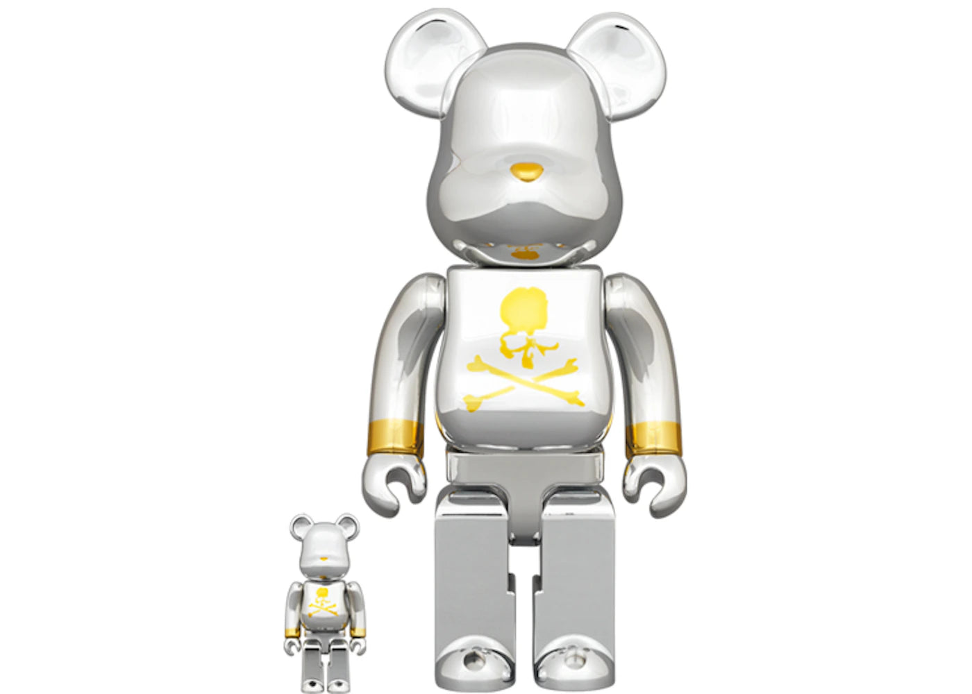 Bearbrick x mastermind JAPAN 100% & 400% Set Silver -1
