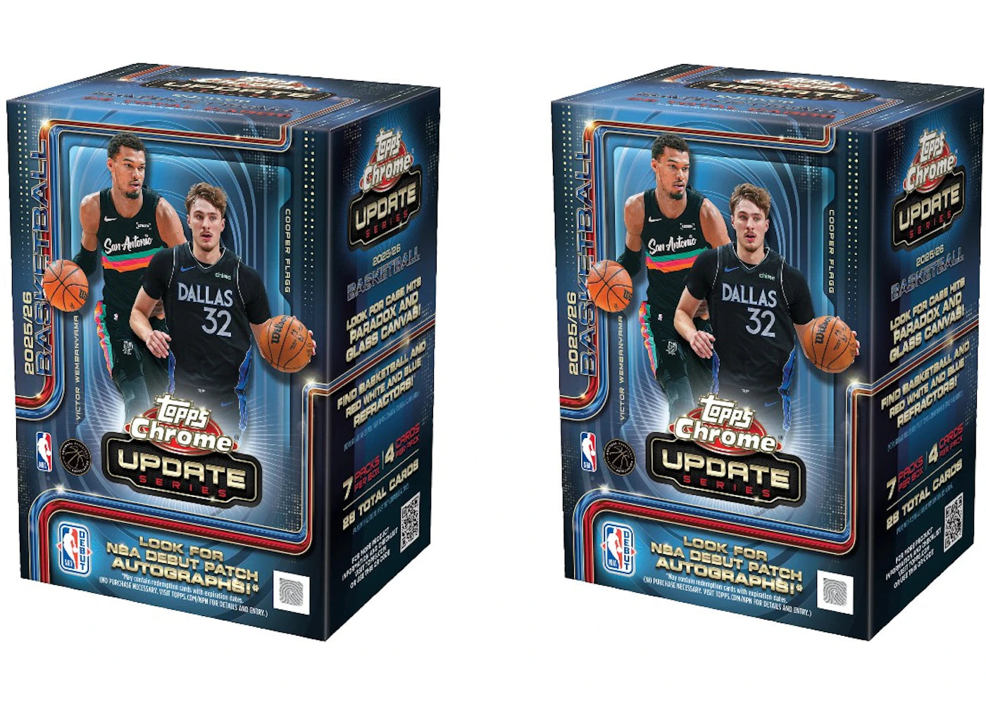 2025-26 Topps Chrome Updates Basketball Value Box 2x Lot -1