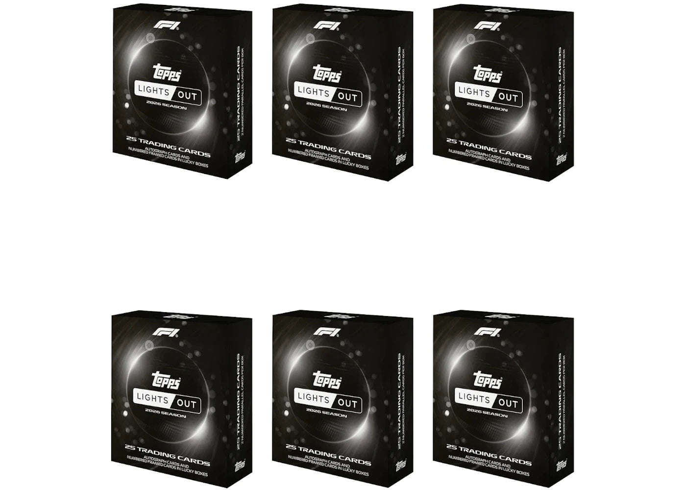 2026 Topps Formula 1 Lights Out Hobby Box 6x Lot -1