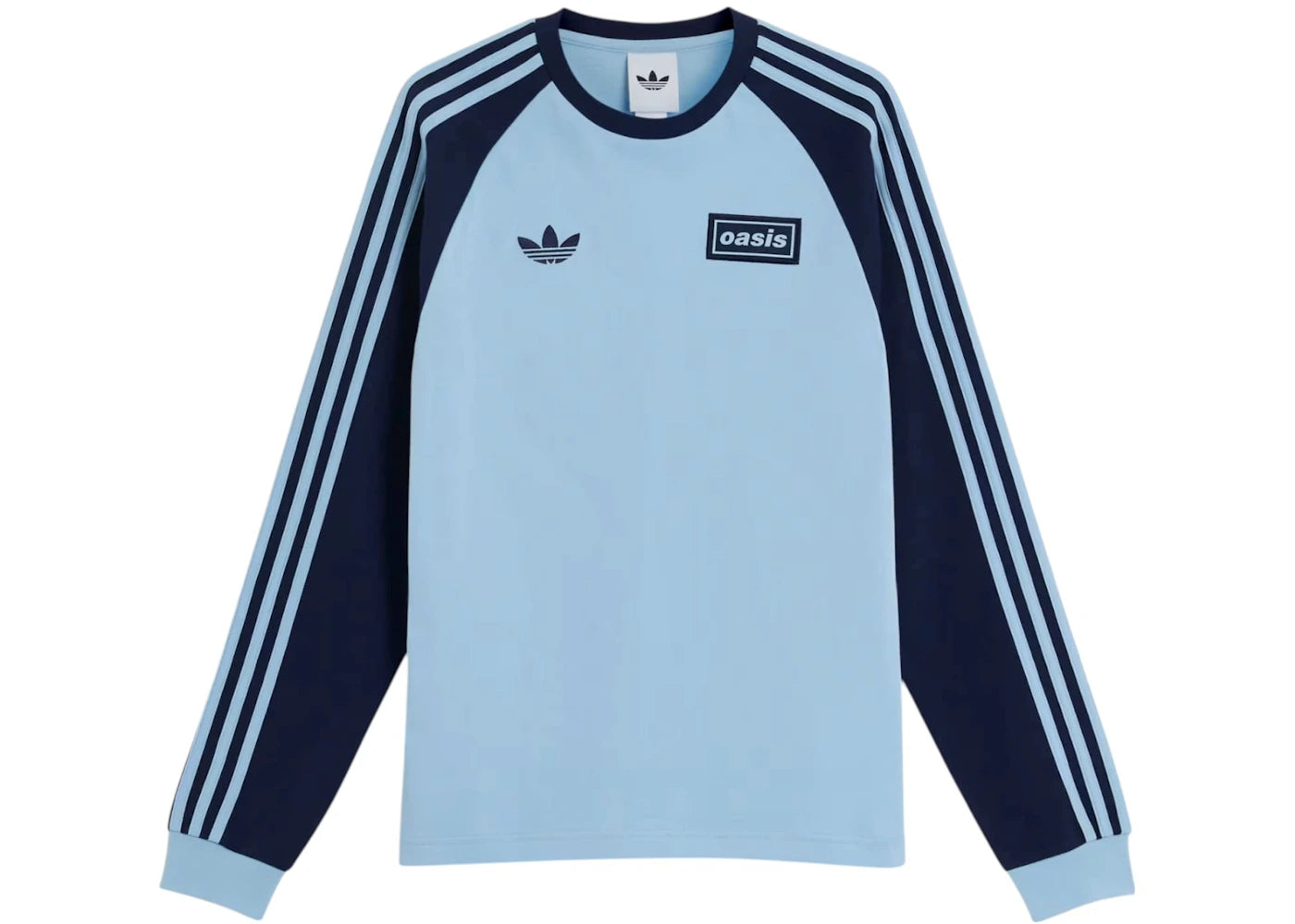 adidas x Oasis Tour 3-Stripes Longsleeve Tee Clear Sky/Night Indigo -1