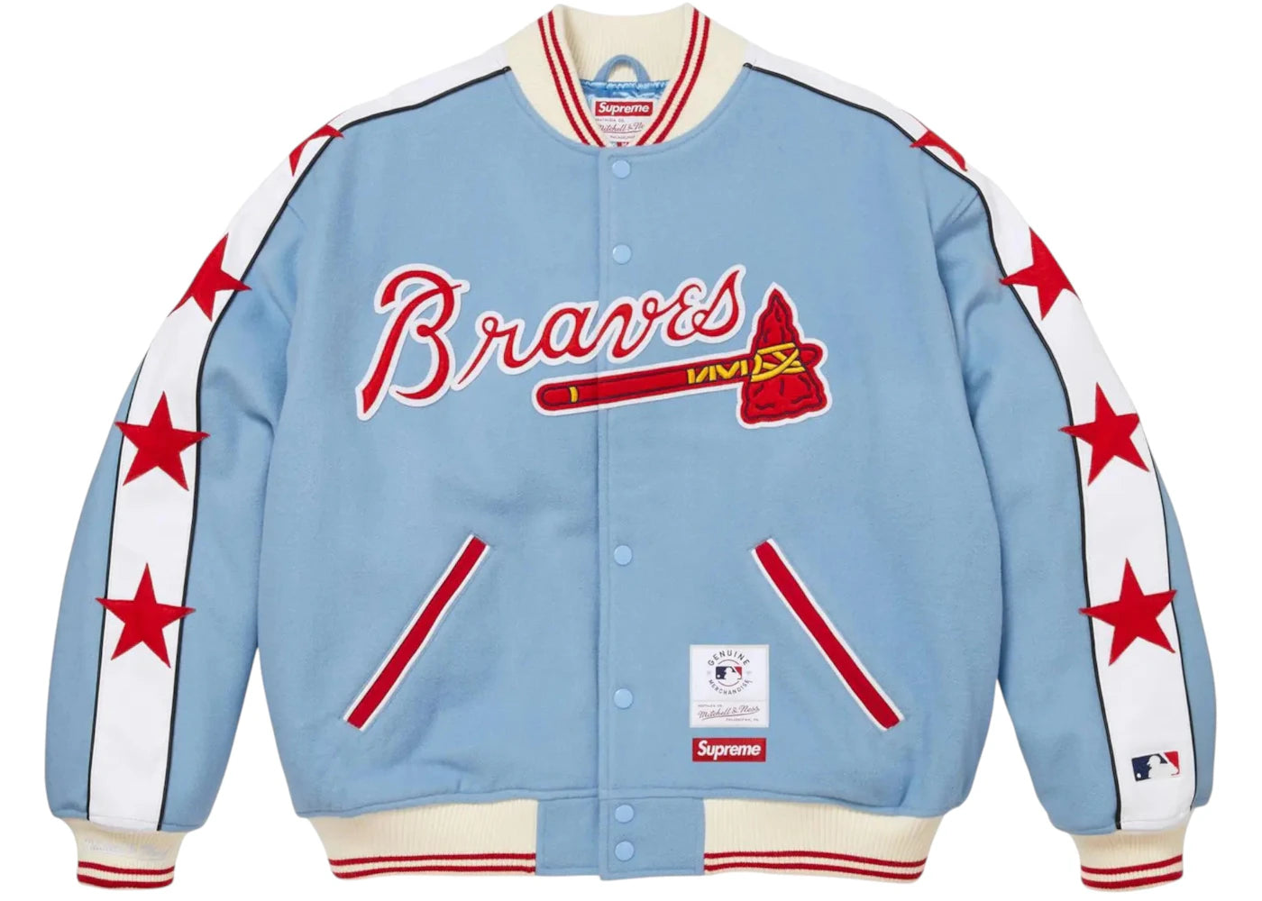 Supreme Mitchell & Ness Teams Varsity Jacket Blue -1