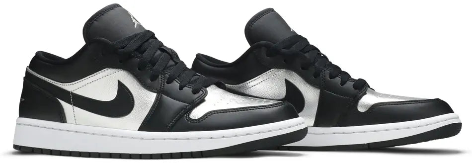 Jordan 1 Low SE Black Metallic Silver (Women's) pair