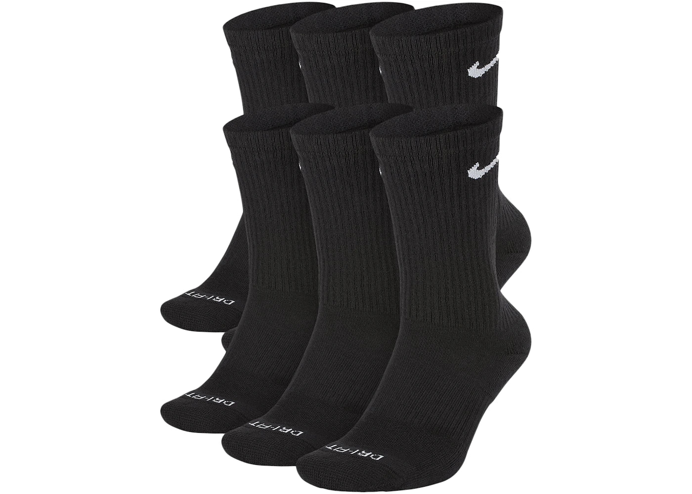 Nike Everyday Plus Cushioned Crew Socks (6 Pairs) Black -1