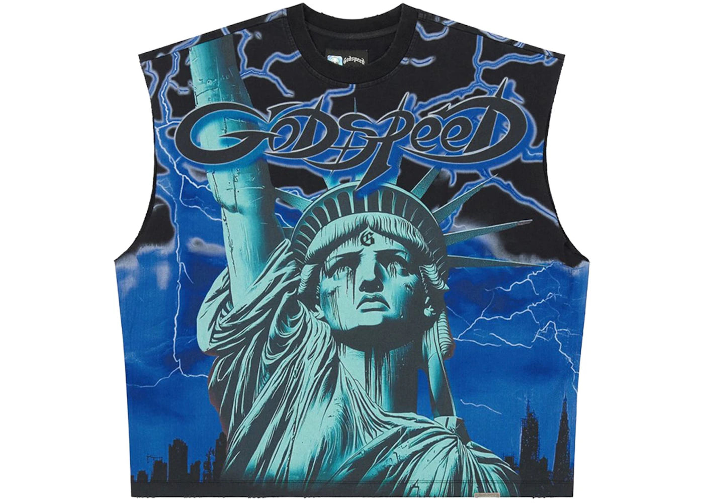Godspeed Voltage Sleeveless T-shirt Blue -1
