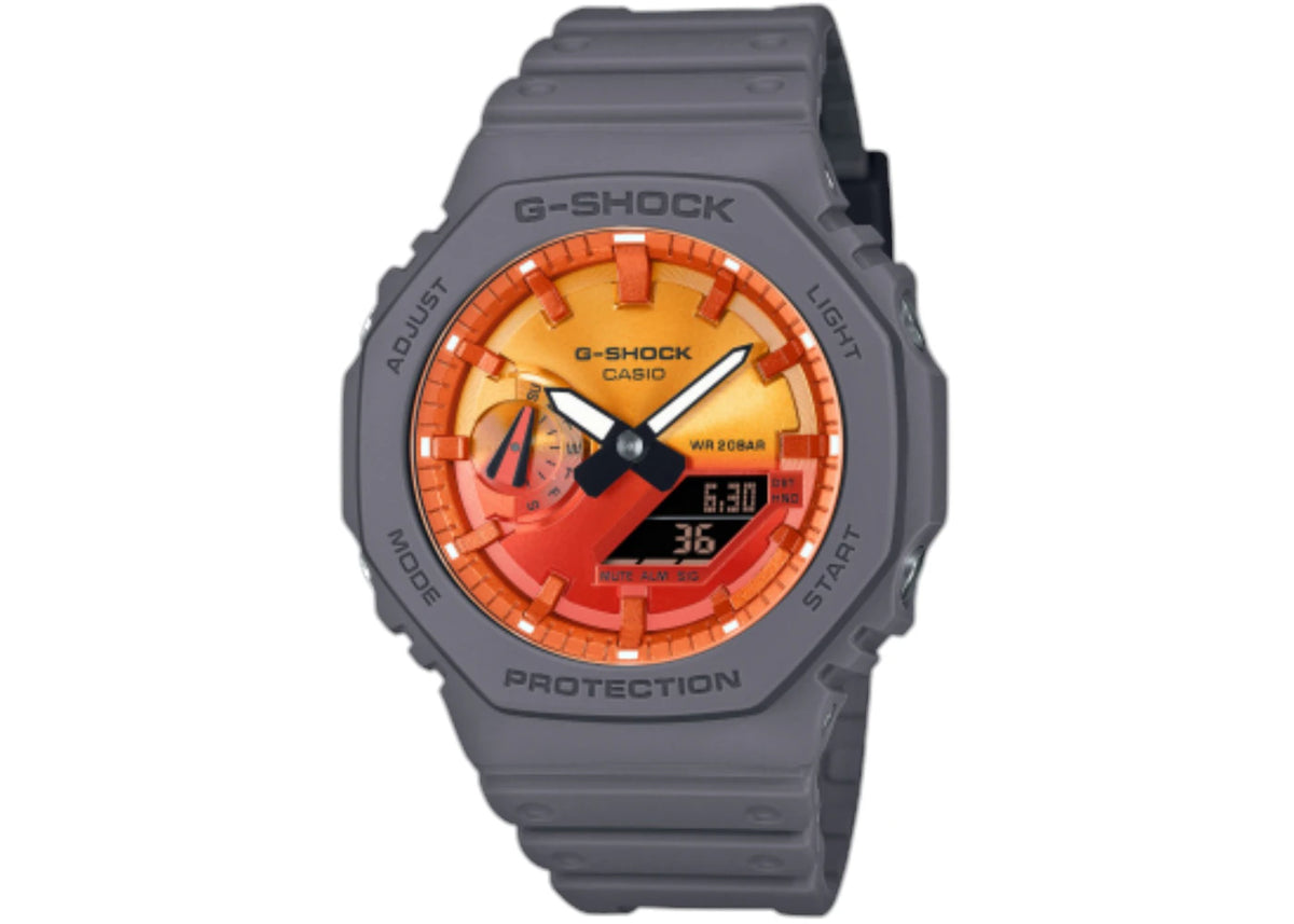 Casio Analog-Digital 2110 Series GA-2100FL-8A (Orange) -1