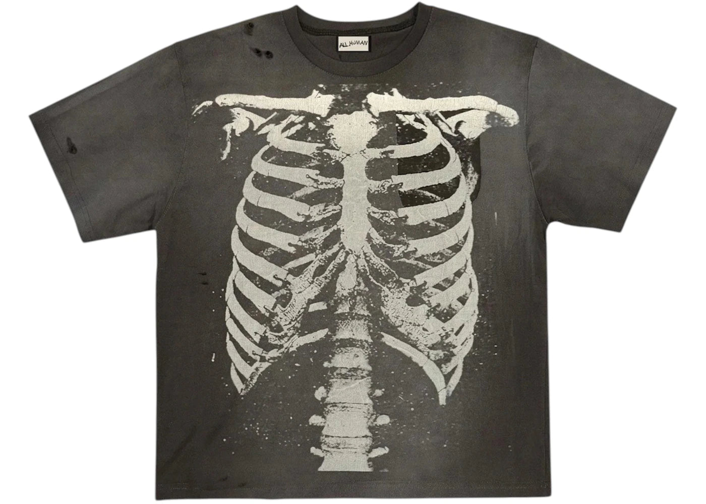 All Human Real Friends T-shirt Grey Wash -1