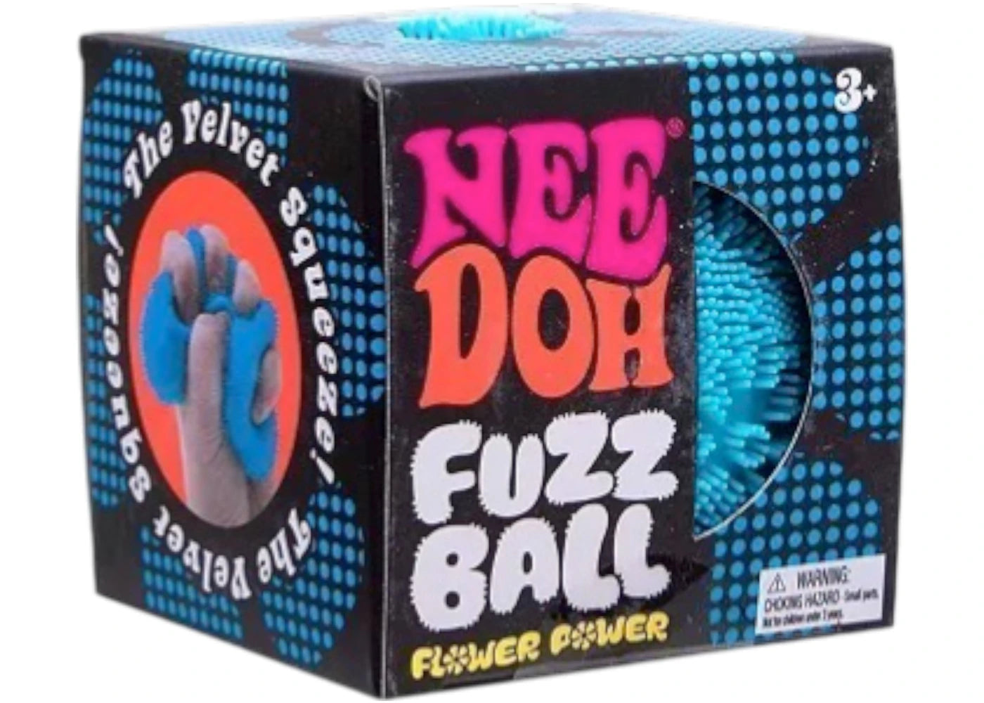 NeeDoh Flower Power Fuzz Ball Squishy Fidget Toy Blue -1