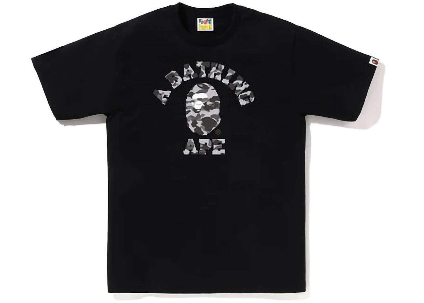 BAPE Heather Gray Camo College Tee Black -1