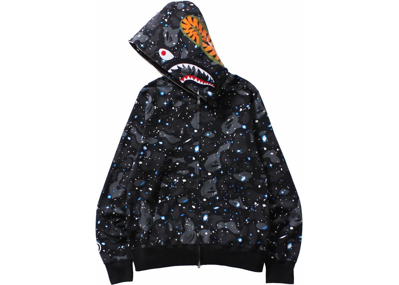 BAPE Space Camo Shark WGM Full-Zip Hoodie Black -1