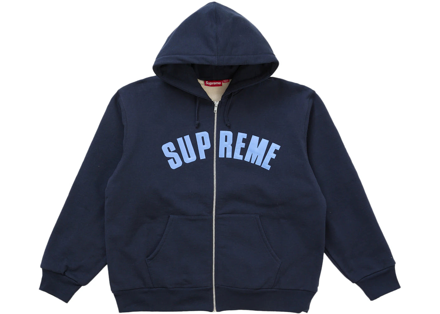 Supreme Arc Thermal Lined Zip Up Hooded Sweatshirt Navy -1