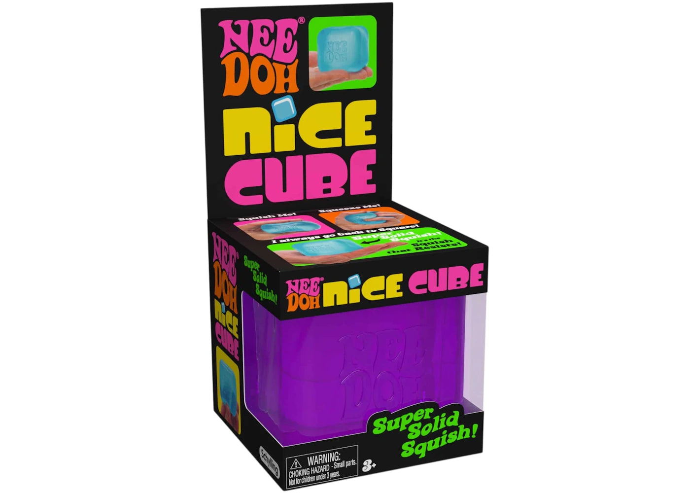 NeeDoh Nice Cube Squishy Fidget Toy Purple -1