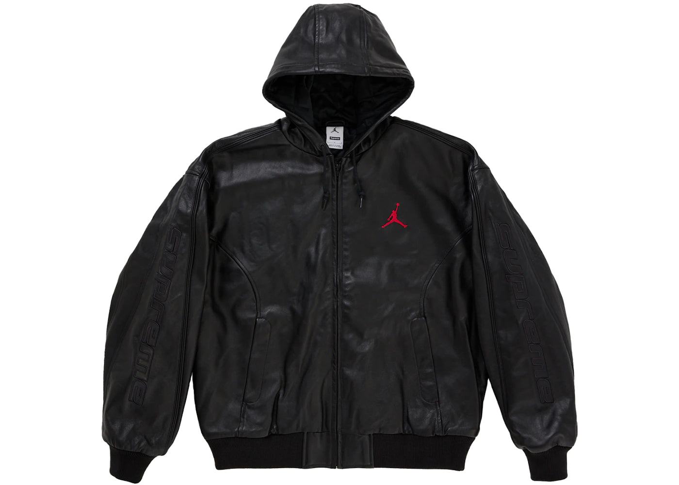 Supreme Jordan Hooded Leather Jacket (SS26) Black -1