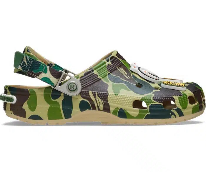 crocs classic clog a bathing ape bape abc camo green