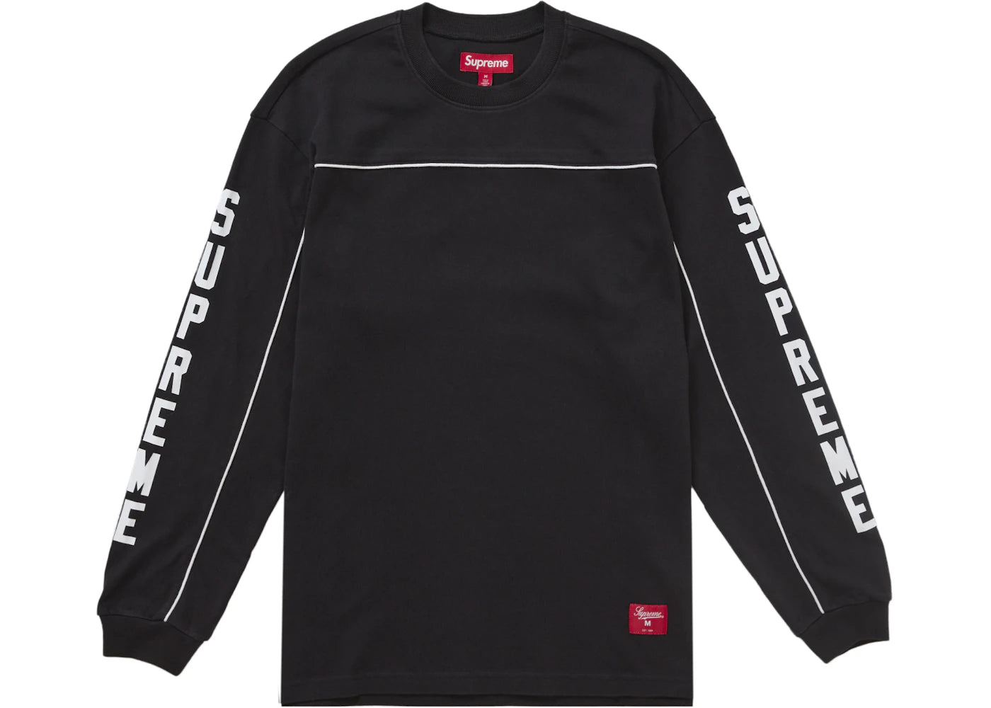 Supreme Paneled Piping L/S Top Black -1