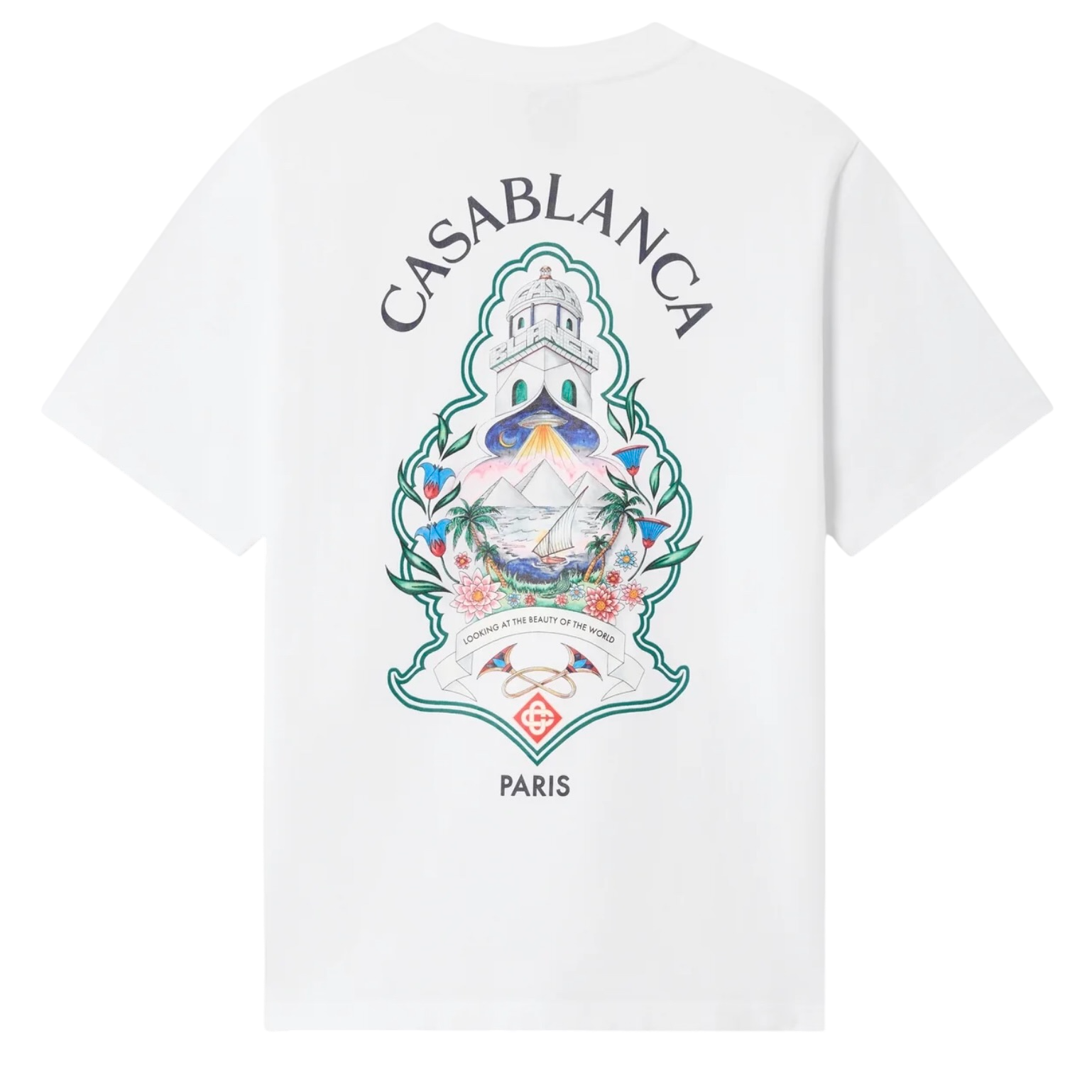 T-shirt Casablanca Hotel Emblem White -1