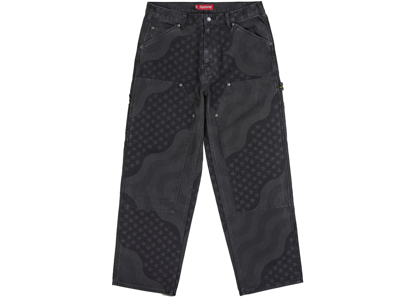 Supreme Flag Double Knee Painter Pant Black -1