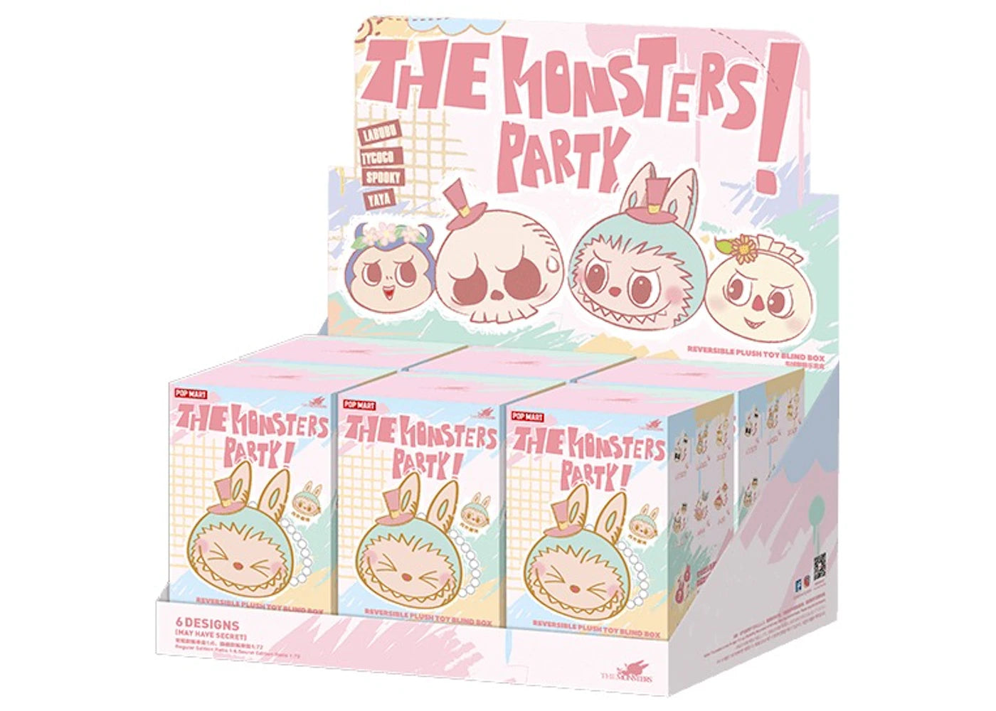 Pop Mart Labubu The Monsters Party Series Reversible Plush Doll Sealed Case (6 Blind Box)-1