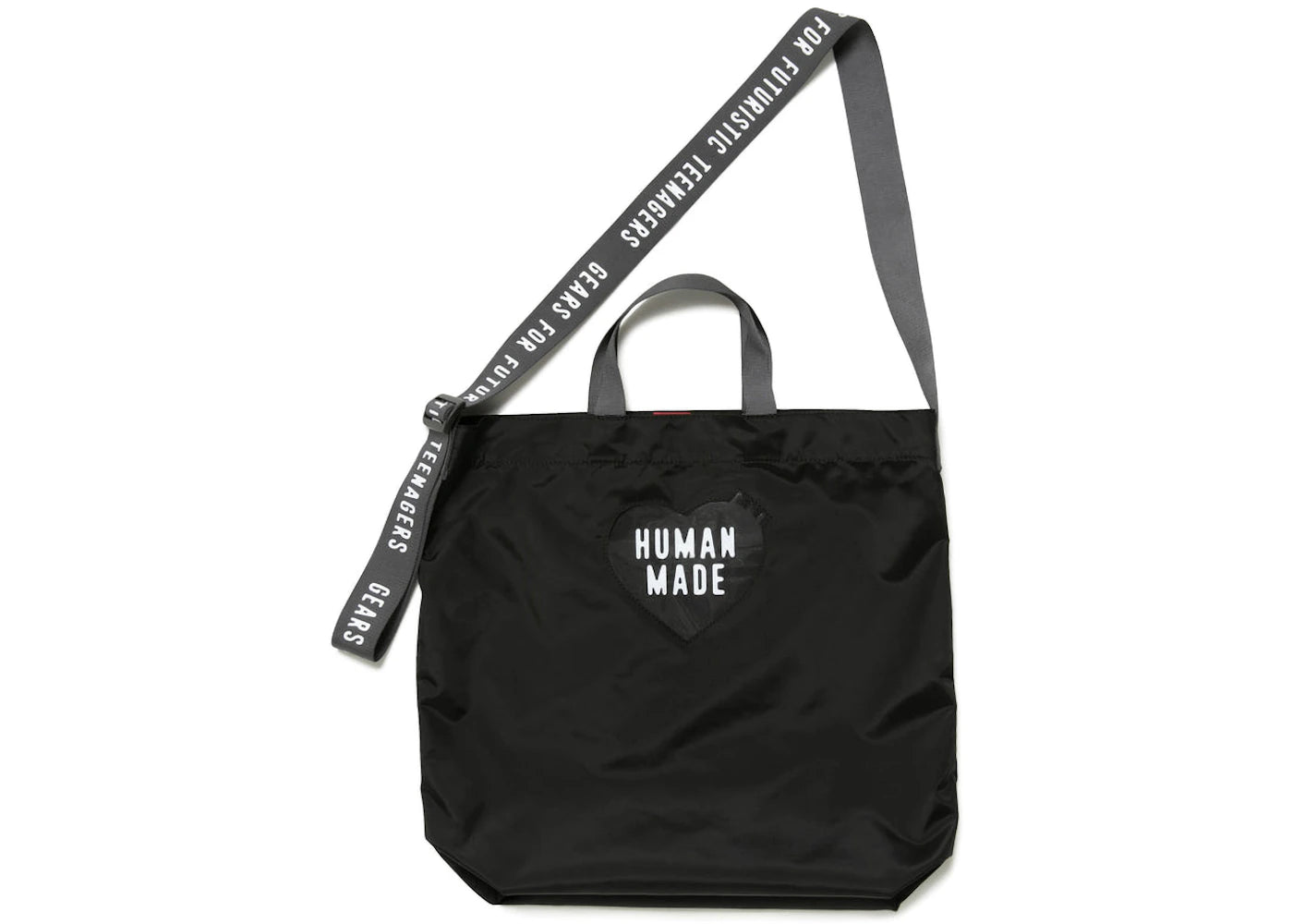 Human Made Nylon Heart 2 Way Tote Bag Black -1